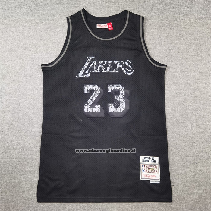 Maglia Los Angeles Lakers LeBron James #23 Swingman Mitchell & Ness 2018-19 Nero